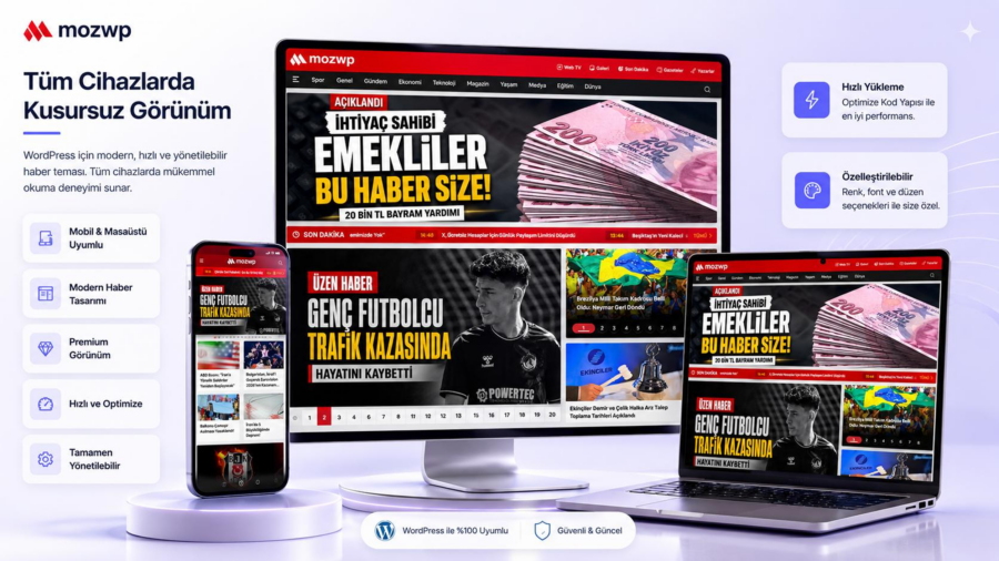 Haber Yazılımı Gücünde Haber Teması: MOZWP